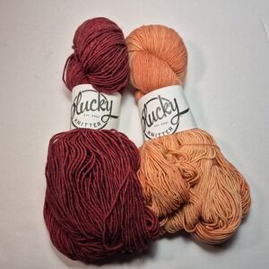 Lot Of 2 Plucky Knitter Yarn Crew (Merino/Cotton) and Feet (Merino/Nylon)